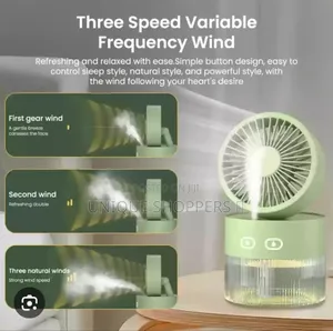 3 Speed 35ml/H Rechargeable Portable Fan With Humidifier