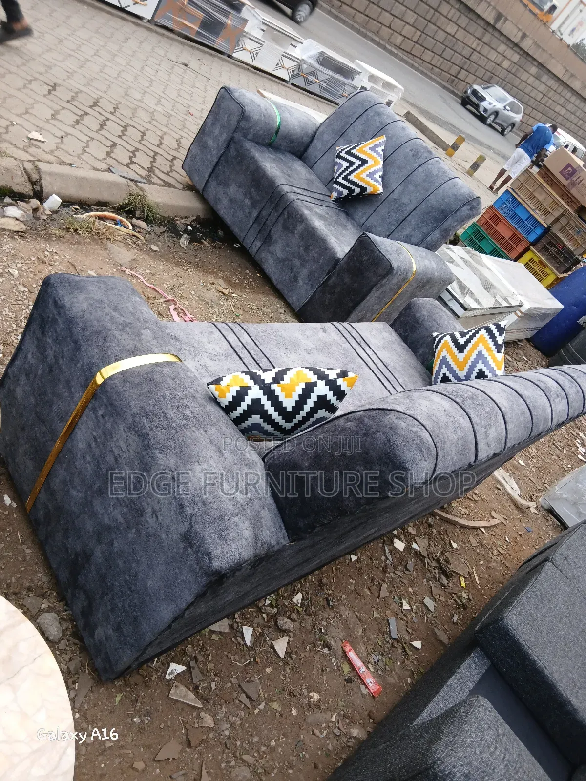 Velvet 3,2 Five Seater Sofa Set at Edge Furniture Shop