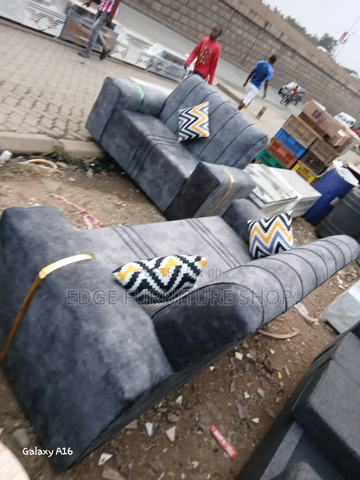 Velvet 3,2 Five Seater Sofa Set at Edge Furniture Shop