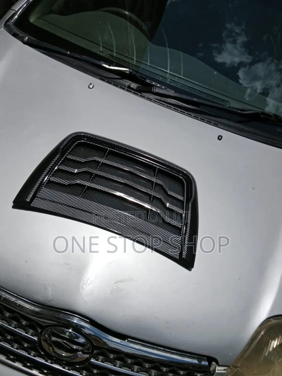 Car Decorative Carbon Fiber Look Air Flow Intake Hood 50x32cm