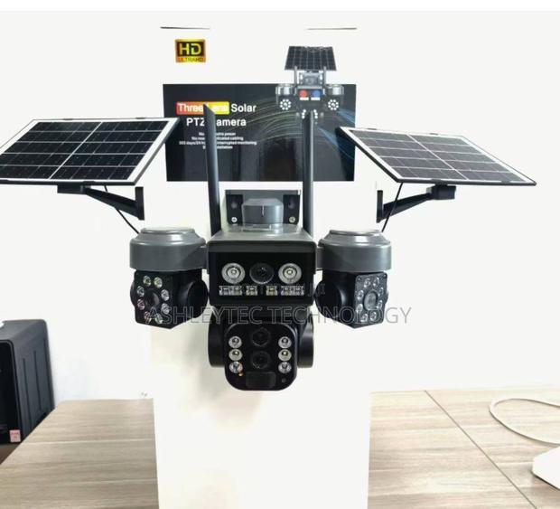 V380 Pro New Model 4g Simcard Triple Lens Solar CCTV Camera