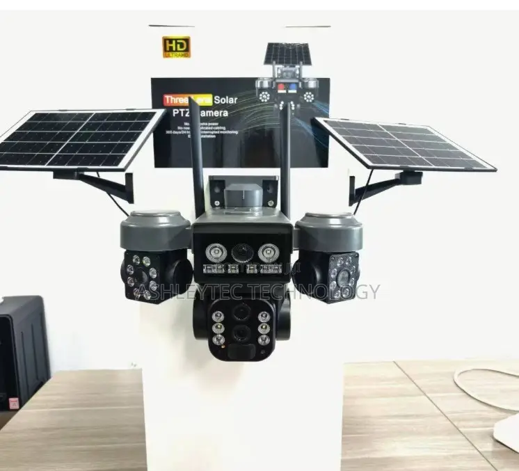 V380 Pro New Model 4g Simcard Triple Lens Solar CCTV Camera