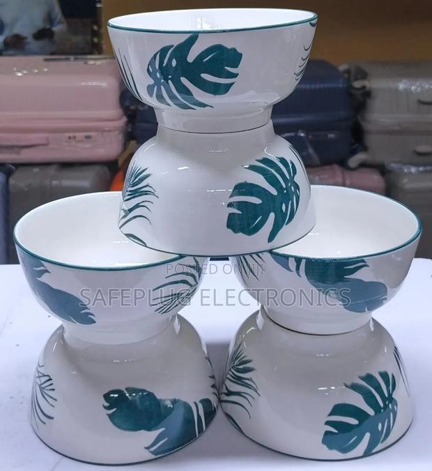 Quality 6pcs Ceramic Flowered Designed Bowls, 5" - main view