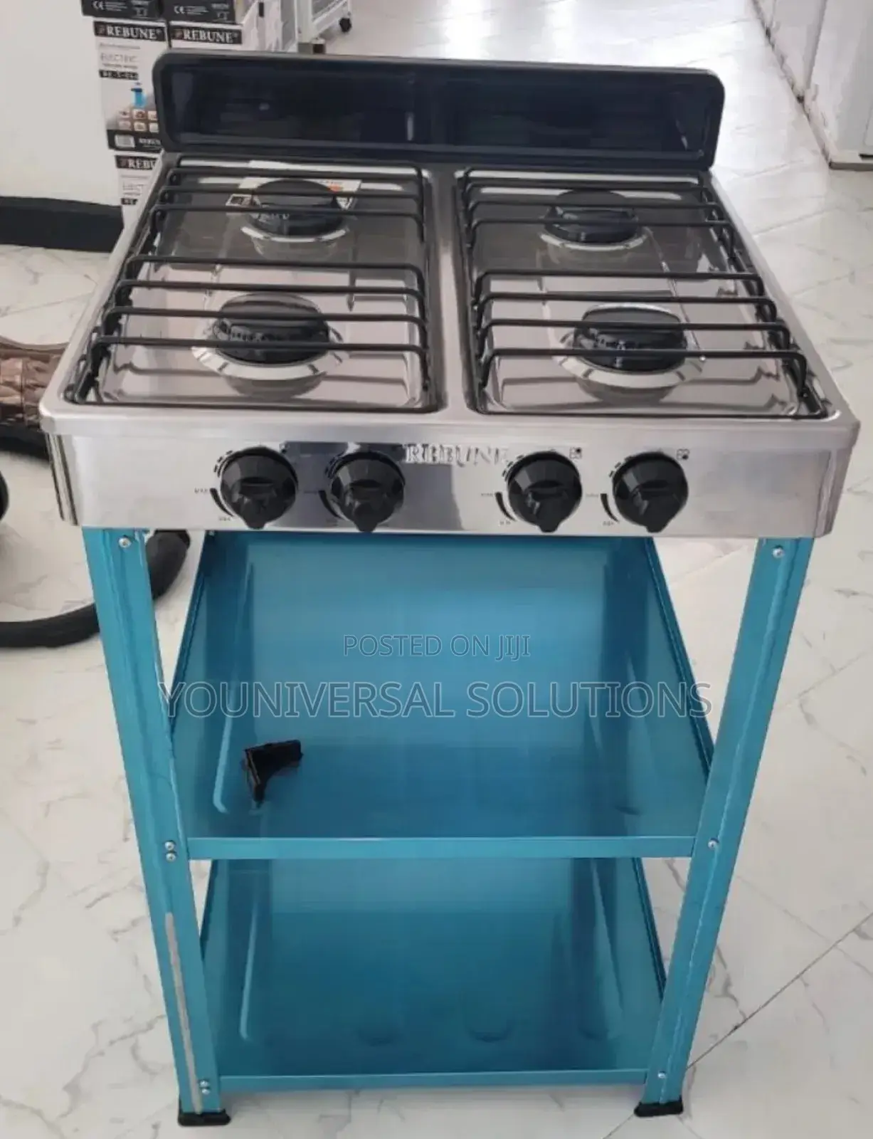 4 Burner Rebune Standing Gas Stove With Shelves
