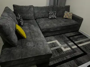 L-Shaped Sofa, Spring Cushions