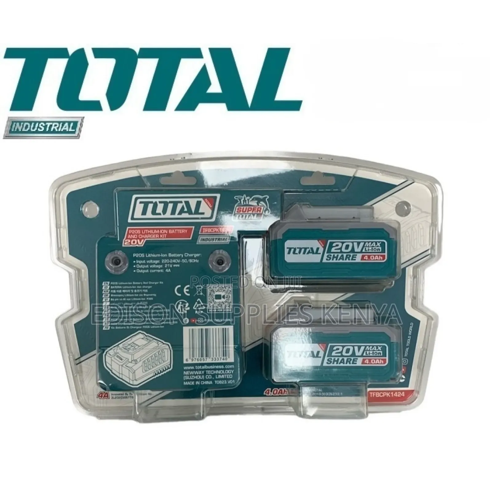 Total Battery 4.0ah 3-Pack Lithium-Ion Battery and Charger Kit