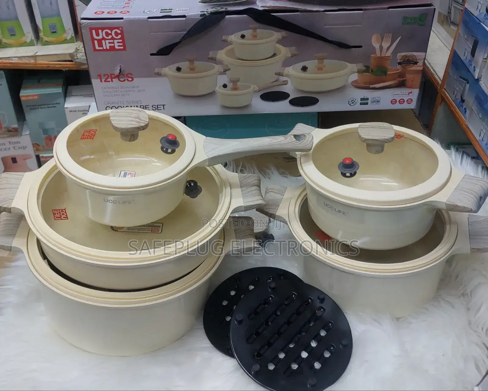 Nn-Stick Ucc (Black Cream) 12pcs Cookware Set