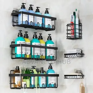 6pc Set Shower Caddy Shelf Bathroom Organizer