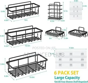 6pc Set Shower Caddy Shelf Bathroom Organizer