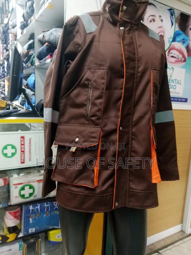 Brown Body And Orange Pockets Jacket