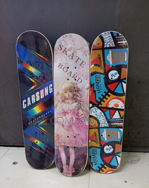 Graphic Long Skate Board Grip TapeRubber Wheels With Grip Wheels - main view