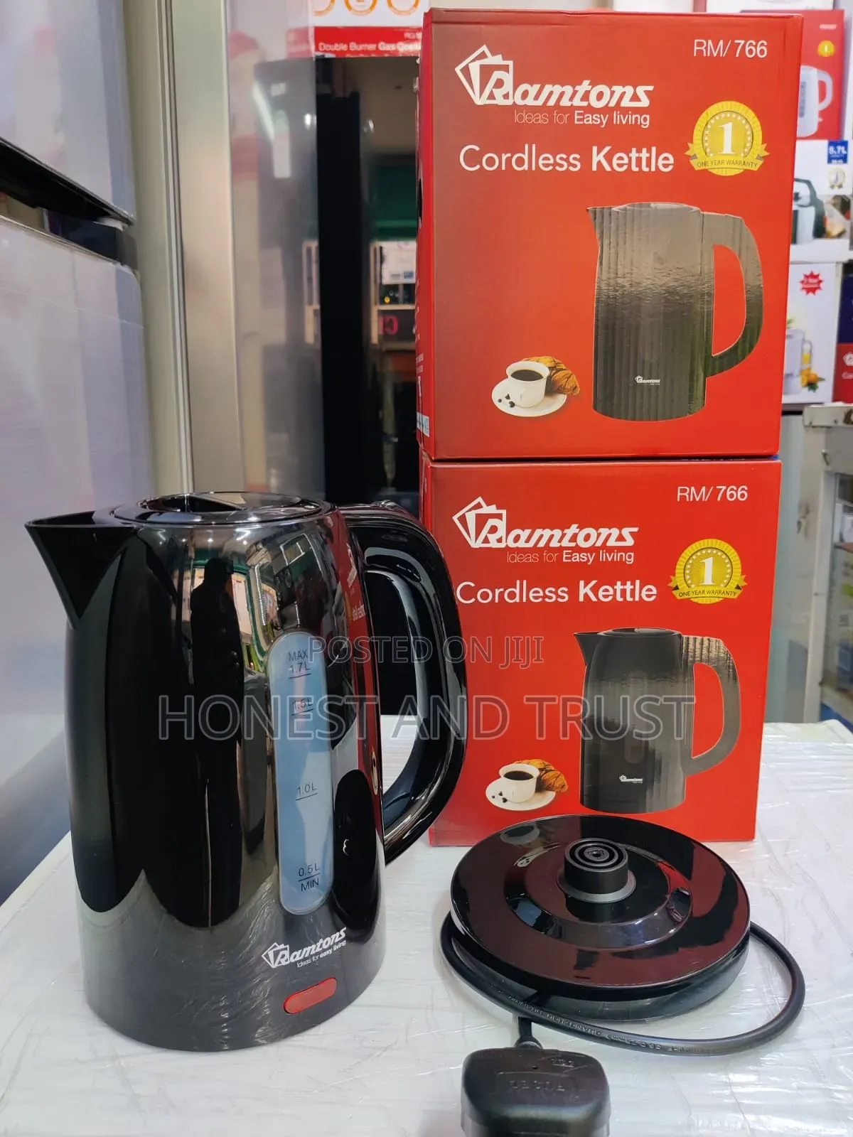 *Ramtons Kettle Cordless Black 1.7l Rm776