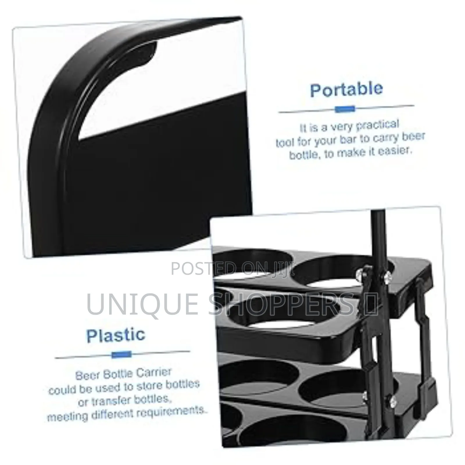 Portable Foldable 6 Bottle Organizer Carrier Rack