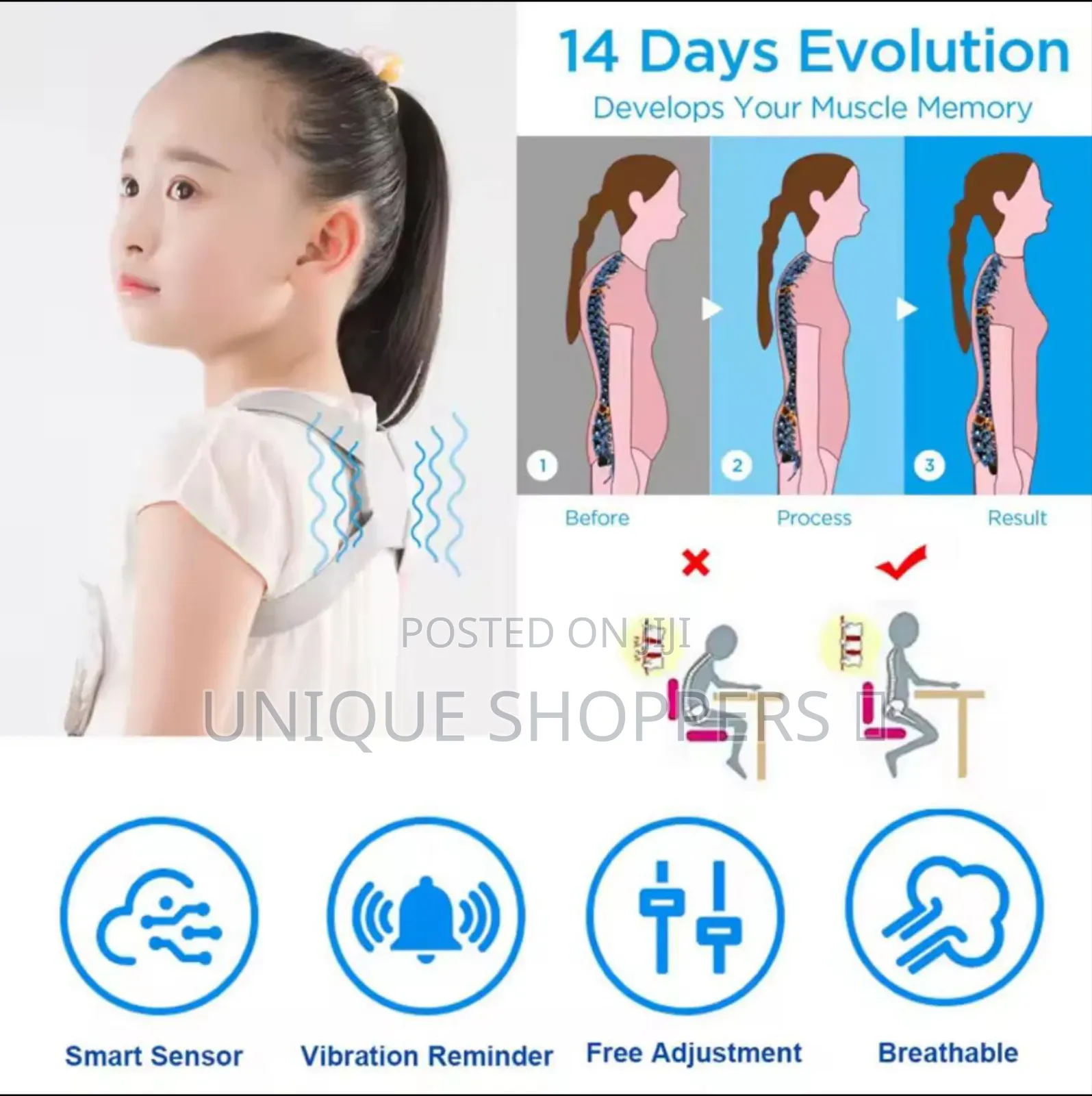 Rechargeable Smart Sensor Posture Corrector