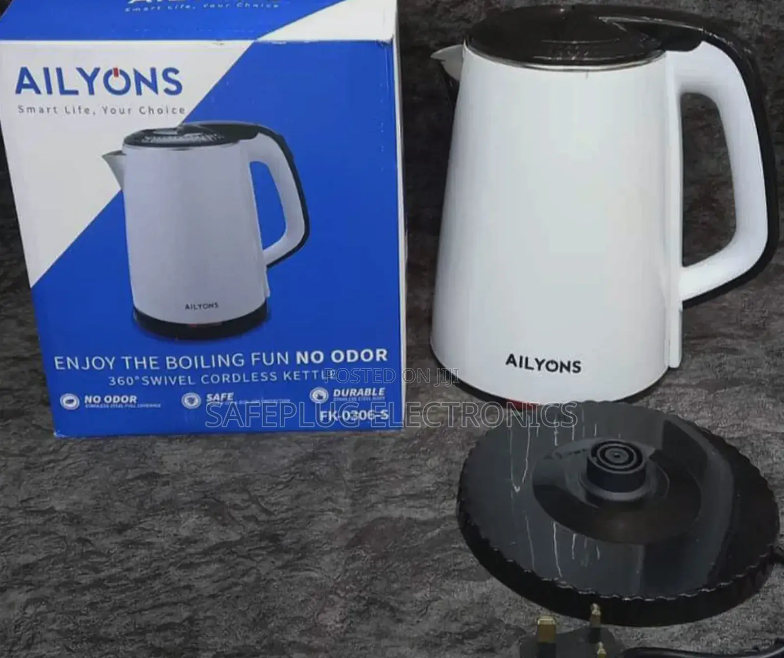 New Ailyons Fk-0306 1.8ltr Electric White Kettle