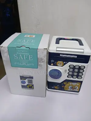 Kids Password Protected Piggy Bank, Blue
