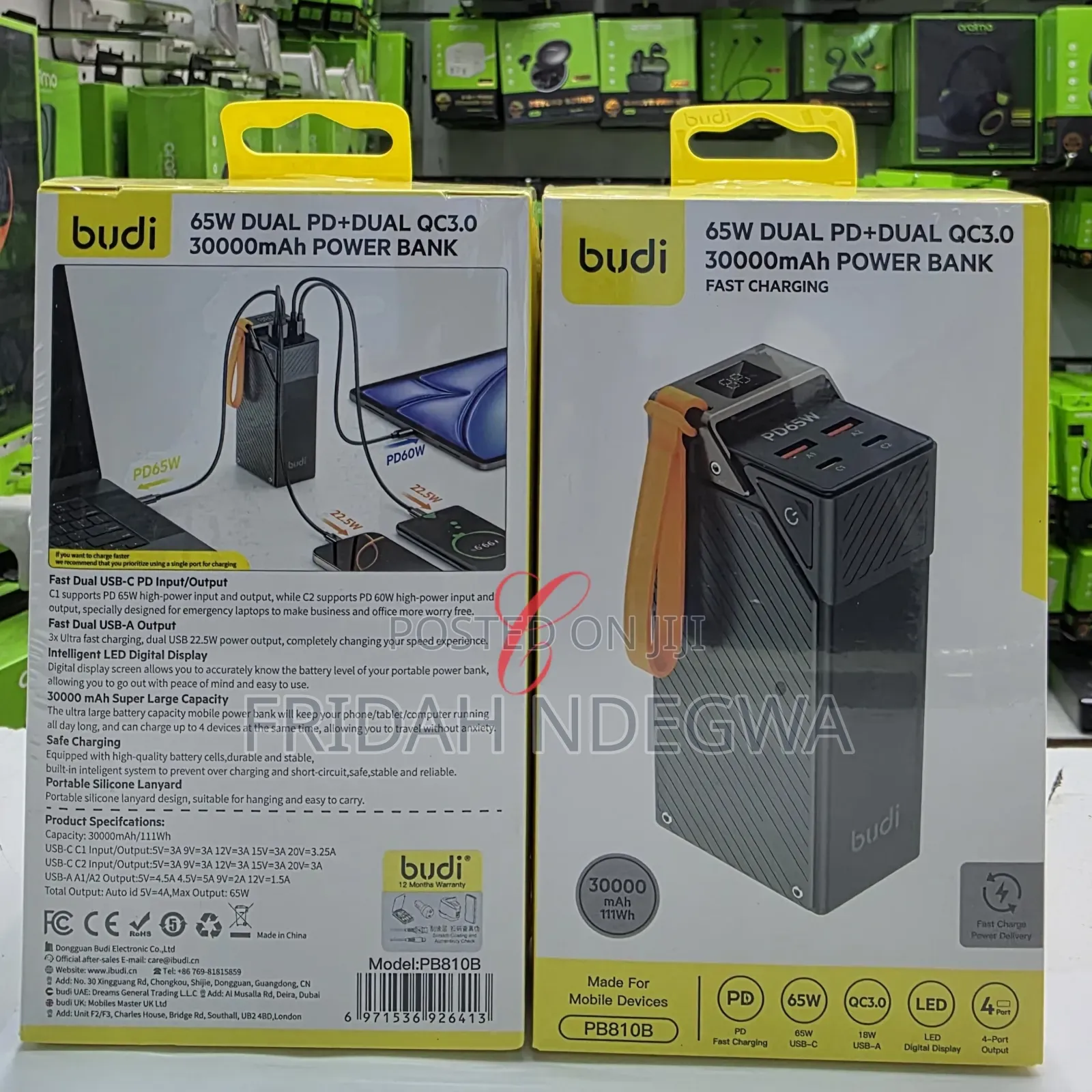Budi Pb810b 30000mah *65w* Pd Fast Charging Power Bank