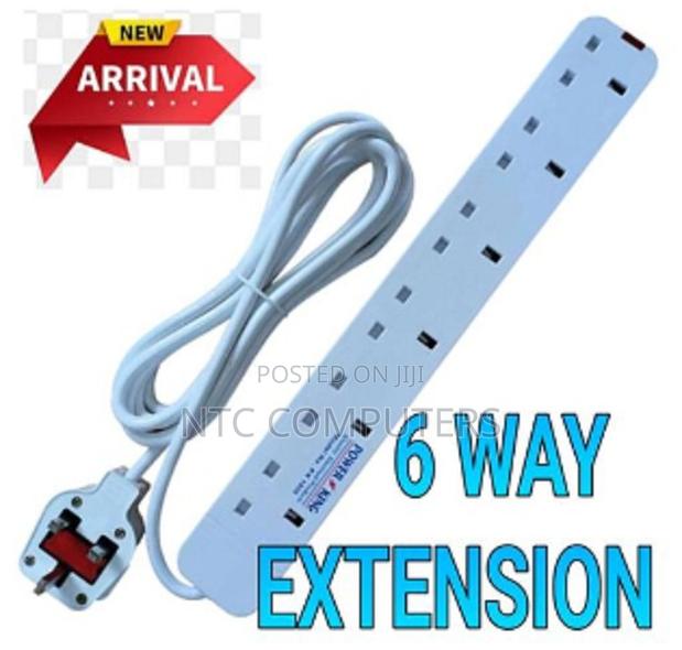 Power King 6-Way Power Extension Board- White