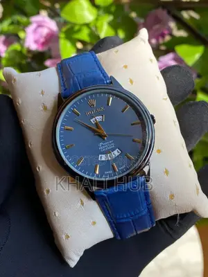 Leather Gents Watch Blue Leather Gents Watch