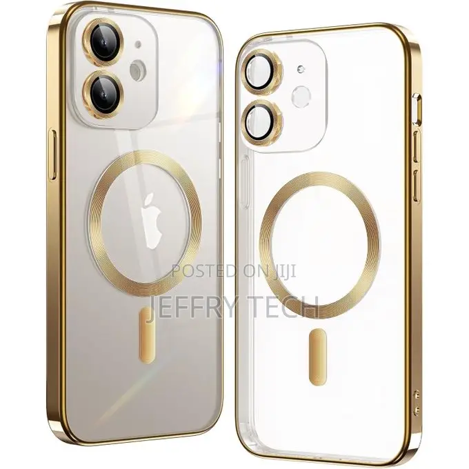 Dwerty Gold Electroplated Clear Case With Magnet for iPhone 11