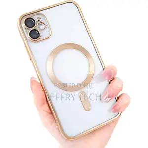 Dwerty Gold Electroplated Clear Case With Magnet for iPhone 11