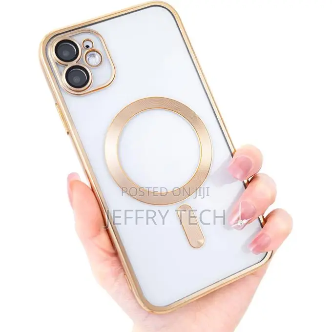 Dwerty Gold Electroplated Clear Case With Magnet for iPhone 11