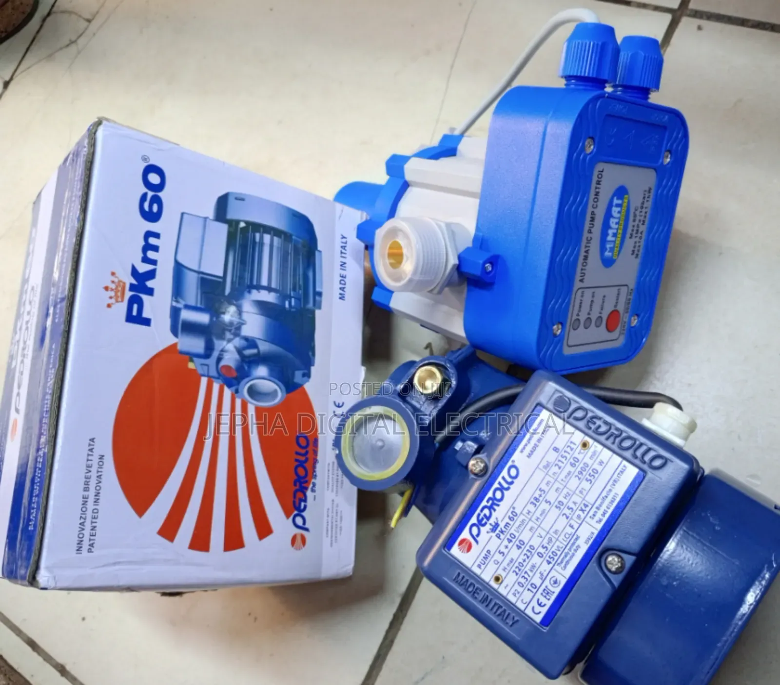 0.5 Hp Pedrollo Water Pump+Pressure Controller