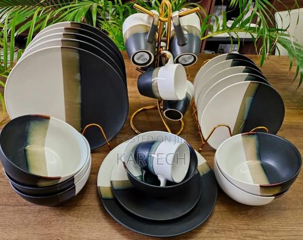 24pc Unique Ceramic Dinner Set - main view
