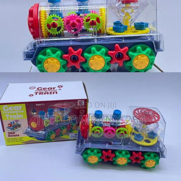 360 Rotate Gear Transparent Train Battery With Sounds and Light