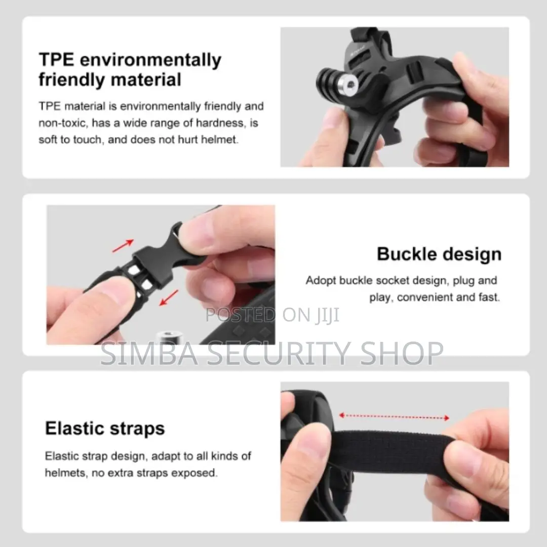 Adjustable Helmet Harness for Smartphone or Action Camera Chin Mount