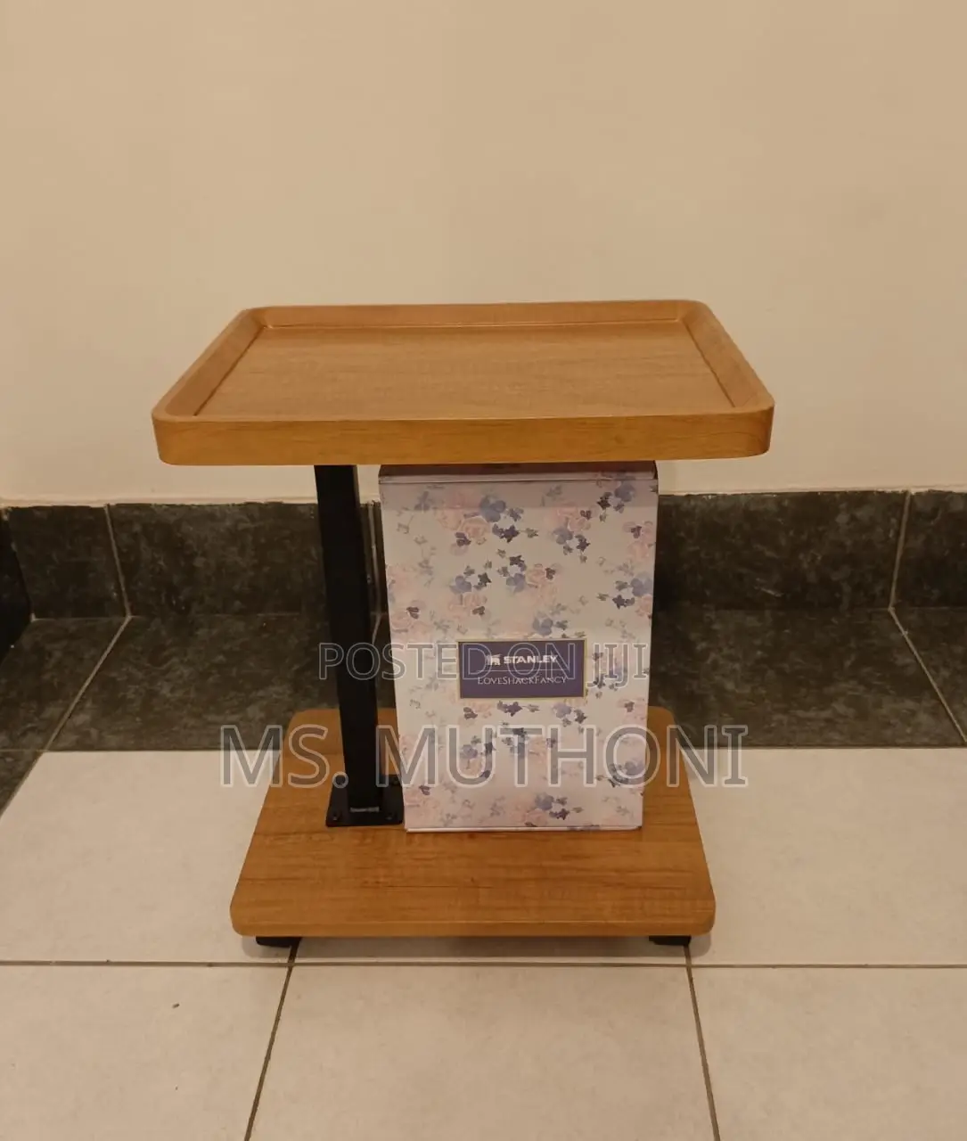 Height Adjustable Couch Side / Bedside Rolling Table