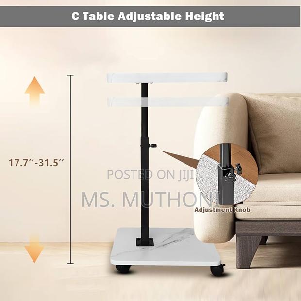 360° Swivel Height Adjustable Side / End Table - thumbnail 3