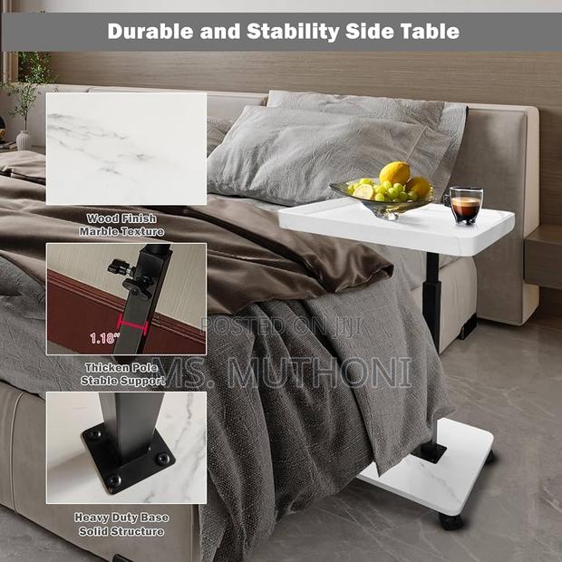 360° Swivel Height Adjustable Side / End Table - thumbnail 4