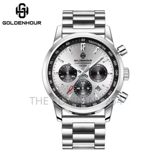 Golden Hours Business Casual Analog Display Stainless Men Watches