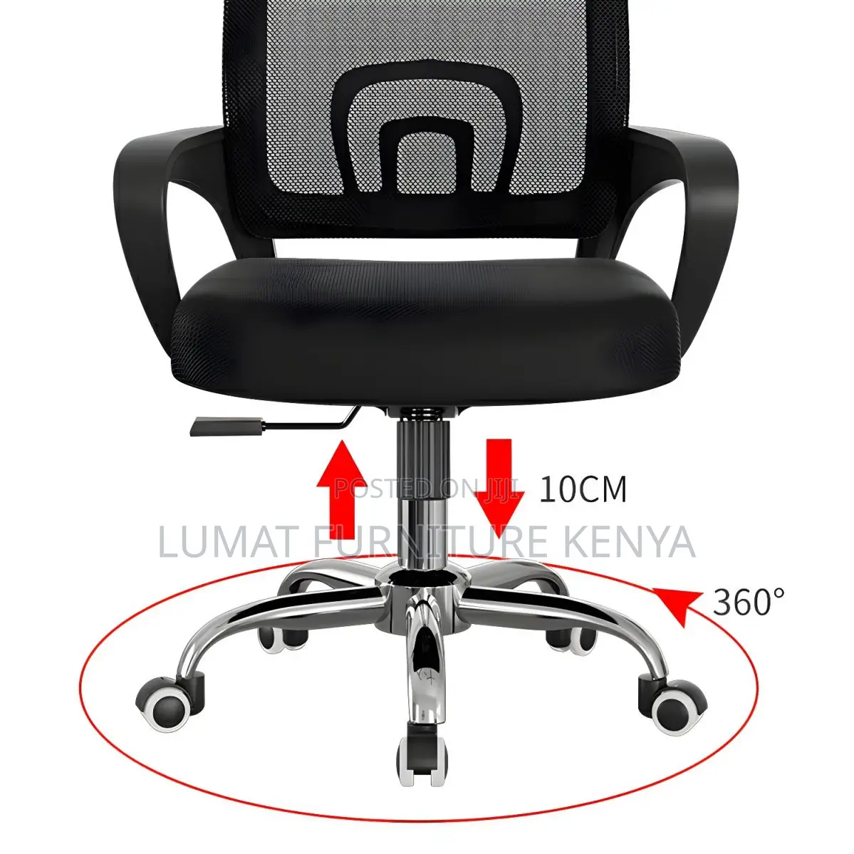 Comfortable Secretarial Office Seat – Swivel Base