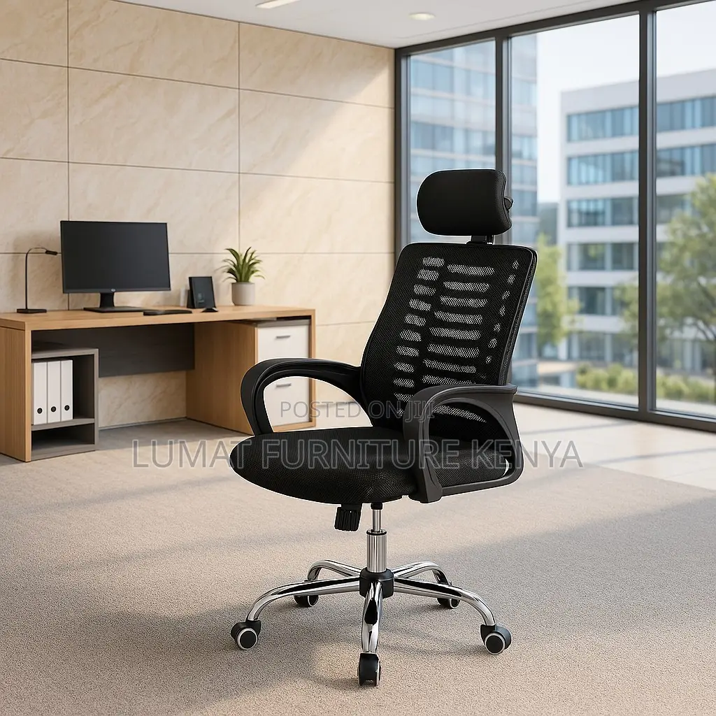Comfortable Reception Office Seat – Adjustable With Headrest