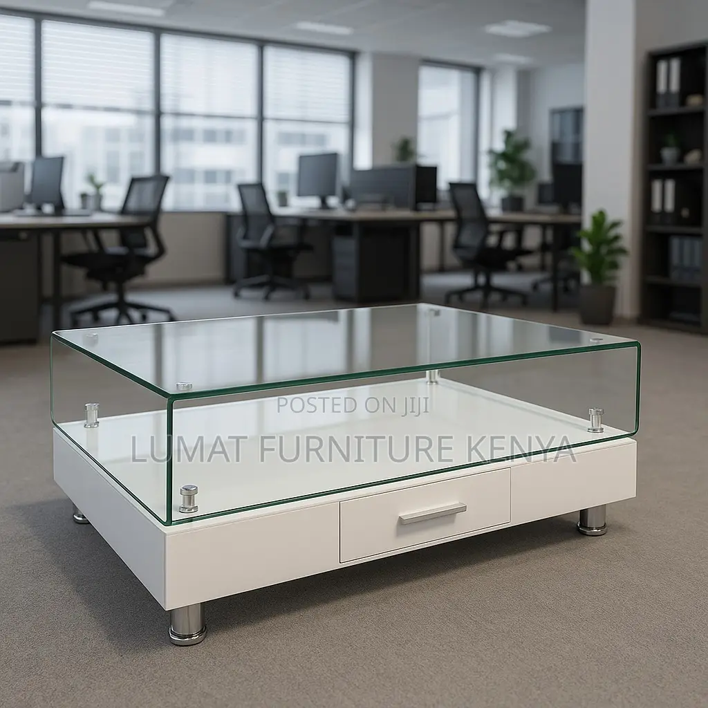 Contemporary Glass White Coffee Table