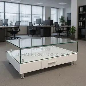 Contemporary Glass White Coffee Table
