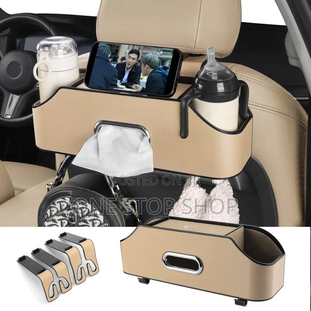 Multifunctional Back Seat Organizer+2 Drink Cup/ Saviette Holder
