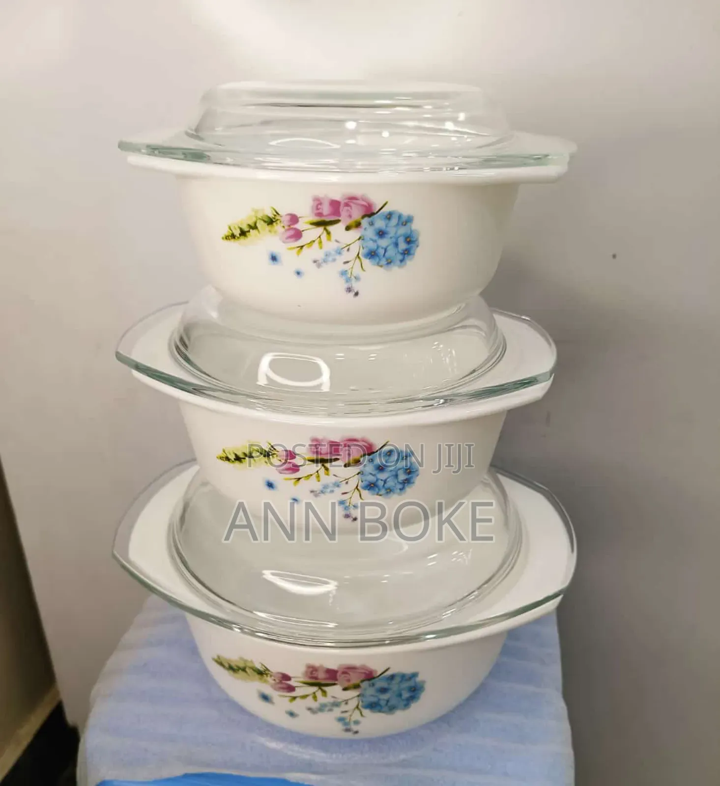 *3 Piece Glass Casserole Serving Bowl Set