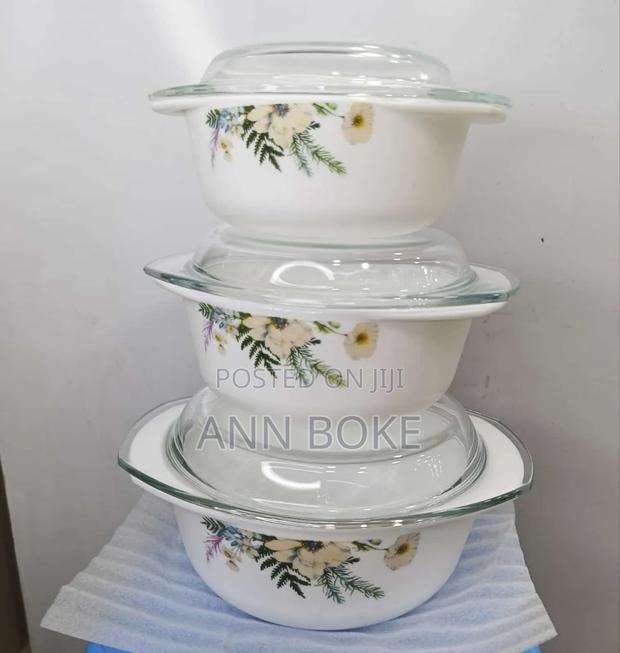*3 Piece Glass Casserole Serving Bowl Set - thumbnail 2