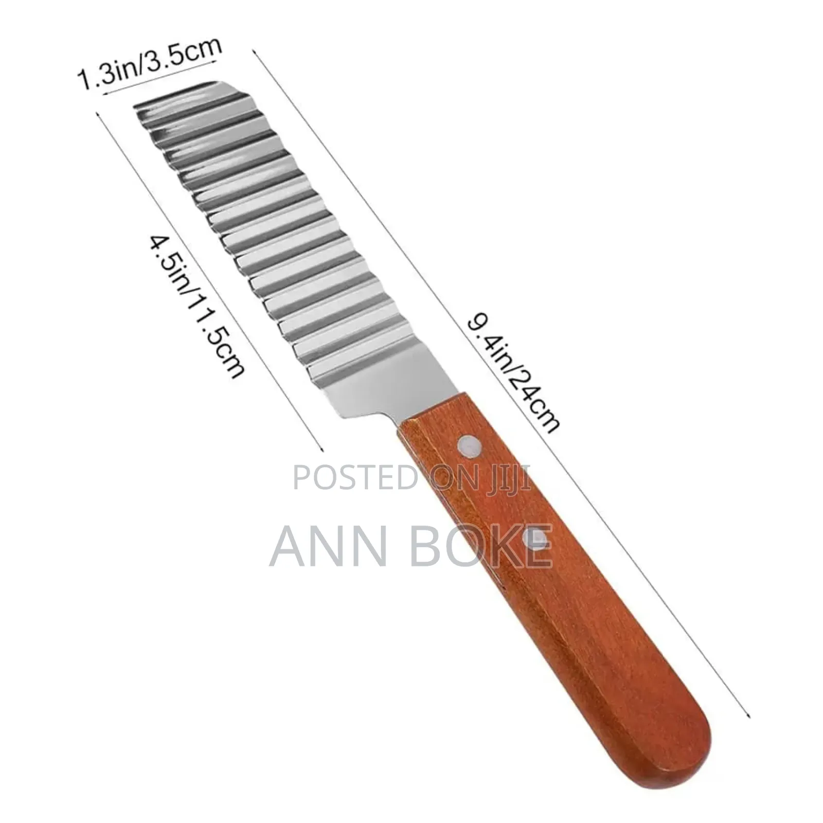 *Crinkle Knife With Wooden Handle