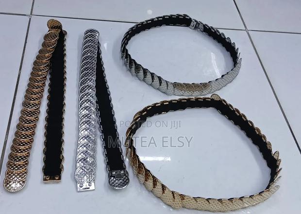 Gold Silver Ladies Stretcher Belts