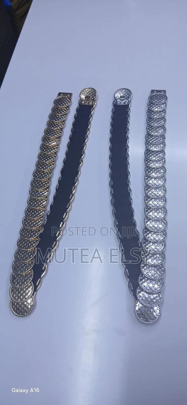 Gold Silver Ladies Stretcher Belts - thumbnail 2