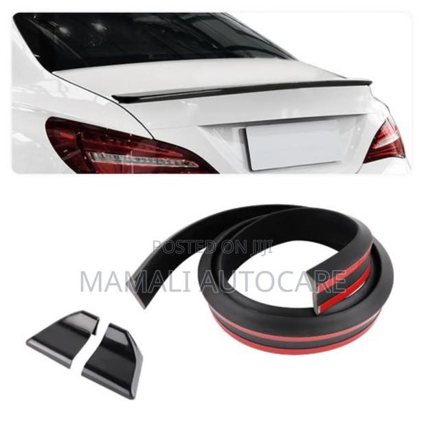 Universal Rubber Spoiler Black-Car Rear Lip Protector - main view