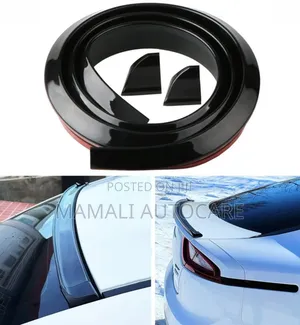 Universal Car Rubber Spoiler Black/ Easy Fit Rear Lip Spoiler