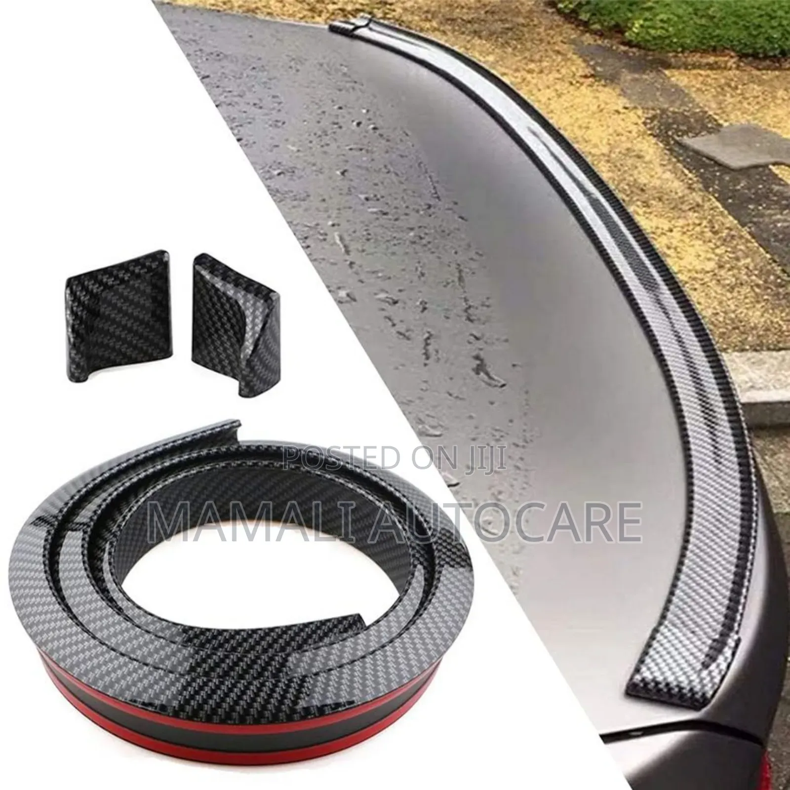 Universal Rear Rubber Spoiler( Carbon Fiber )