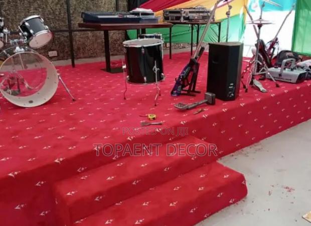 Flowered Red Presidential Vvip Church Pulpit Wall to Wall 12mm Thick