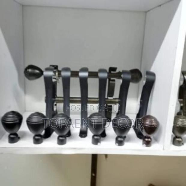Powder Coated Black Curtain Rods, Flowers and Brackets