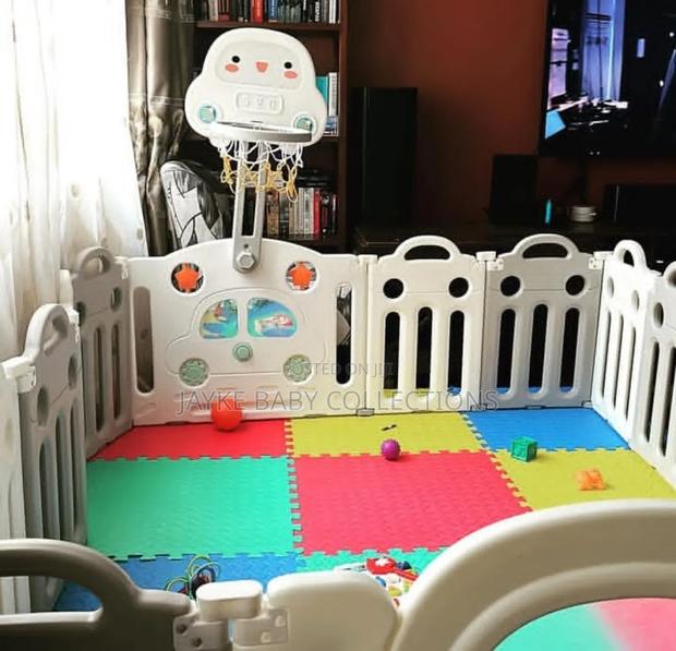 14 Panels Foldable Baby Playpen With Hoop - thumbnail 3